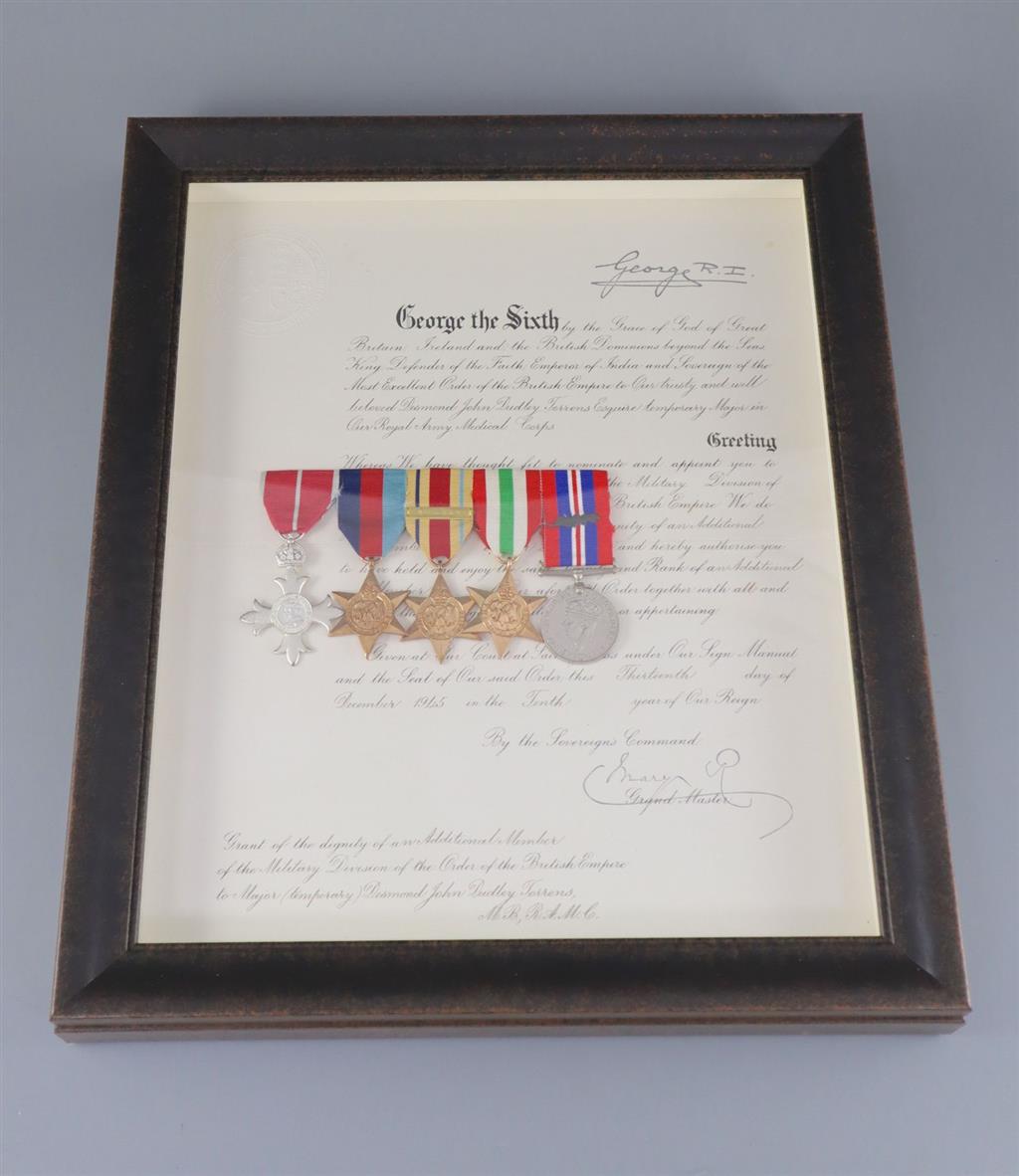 A WWII Military MBE group of six to Major Desmond John Dudley Torrens